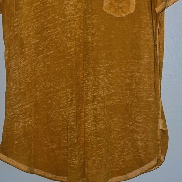 Planet Gold Acid Wash long burnt orange tee size 1X - Picture 4 of 8